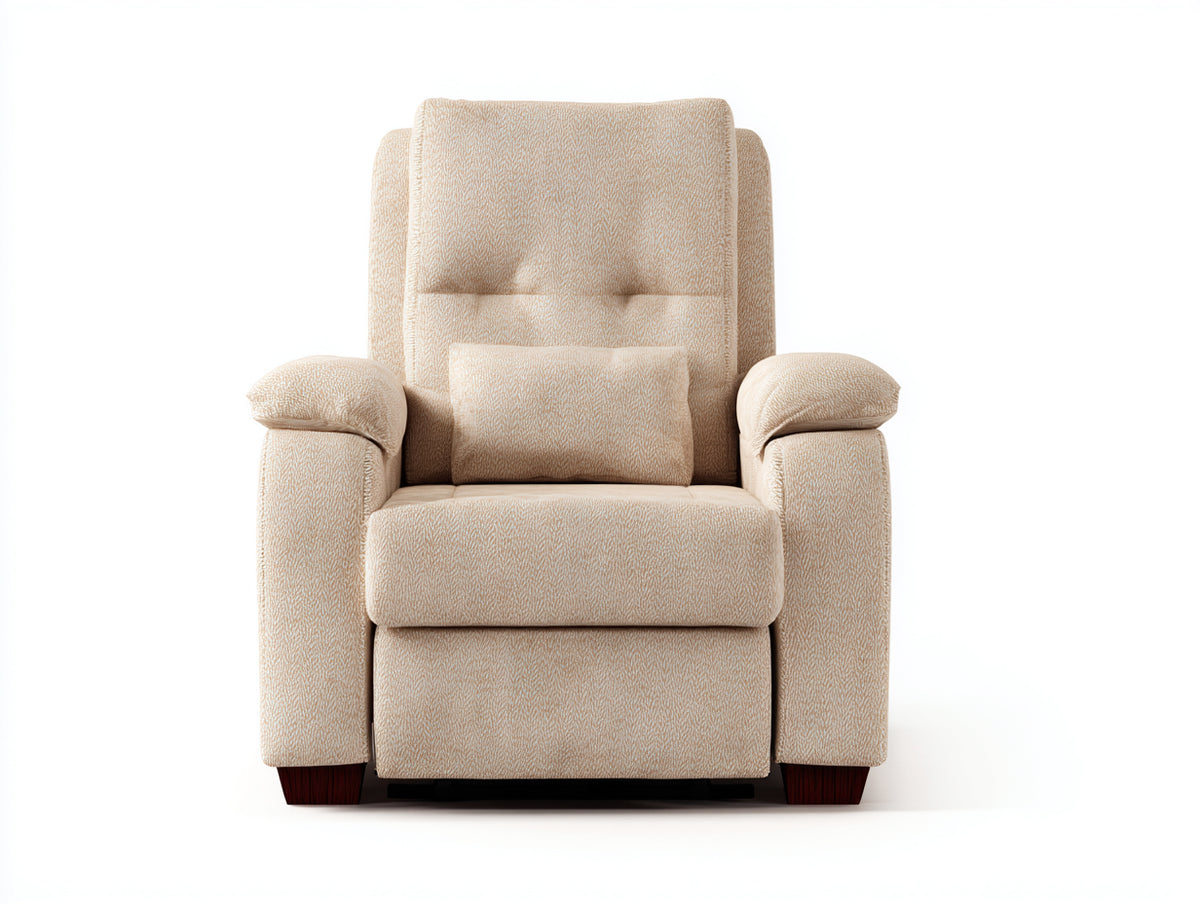 Liegesessel Stoffbezug 90 x 96 x 106 cm - Creme - Gepolsterter Relaxsessel für Wohnzimmer
