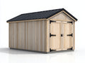 Gartenhäuser Holz Metall 250x200x220 cm - Natur-Schwarz - Doppeltür mit Satteldach