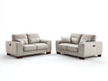Relaxsofa Sets Kunstleder 168 x 96 x 98 cm - Creme-Braun - 2 Zweisitzer Relaxsofas für Wohnzimmer