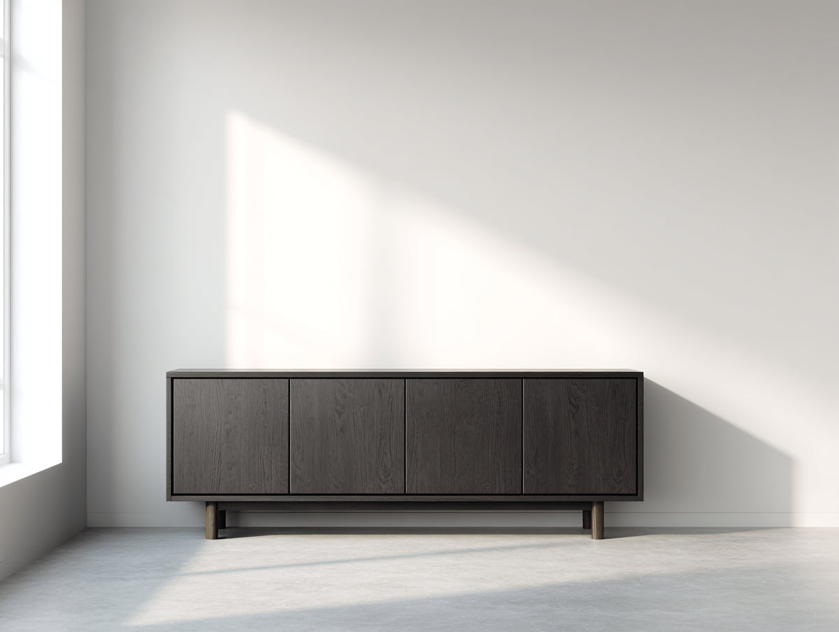 Dielenschränke Holzwerkstoff 180x42x75 cm - Dunkelbraun - 4 Türen Modernes Design