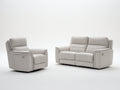 Relaxsofa Sets - Gepolsterter Bezug 168x94x100 cm - Cremeweiß - 2 teiliges Set mit 2 Sitzer Relaxsofa und Liegesessel