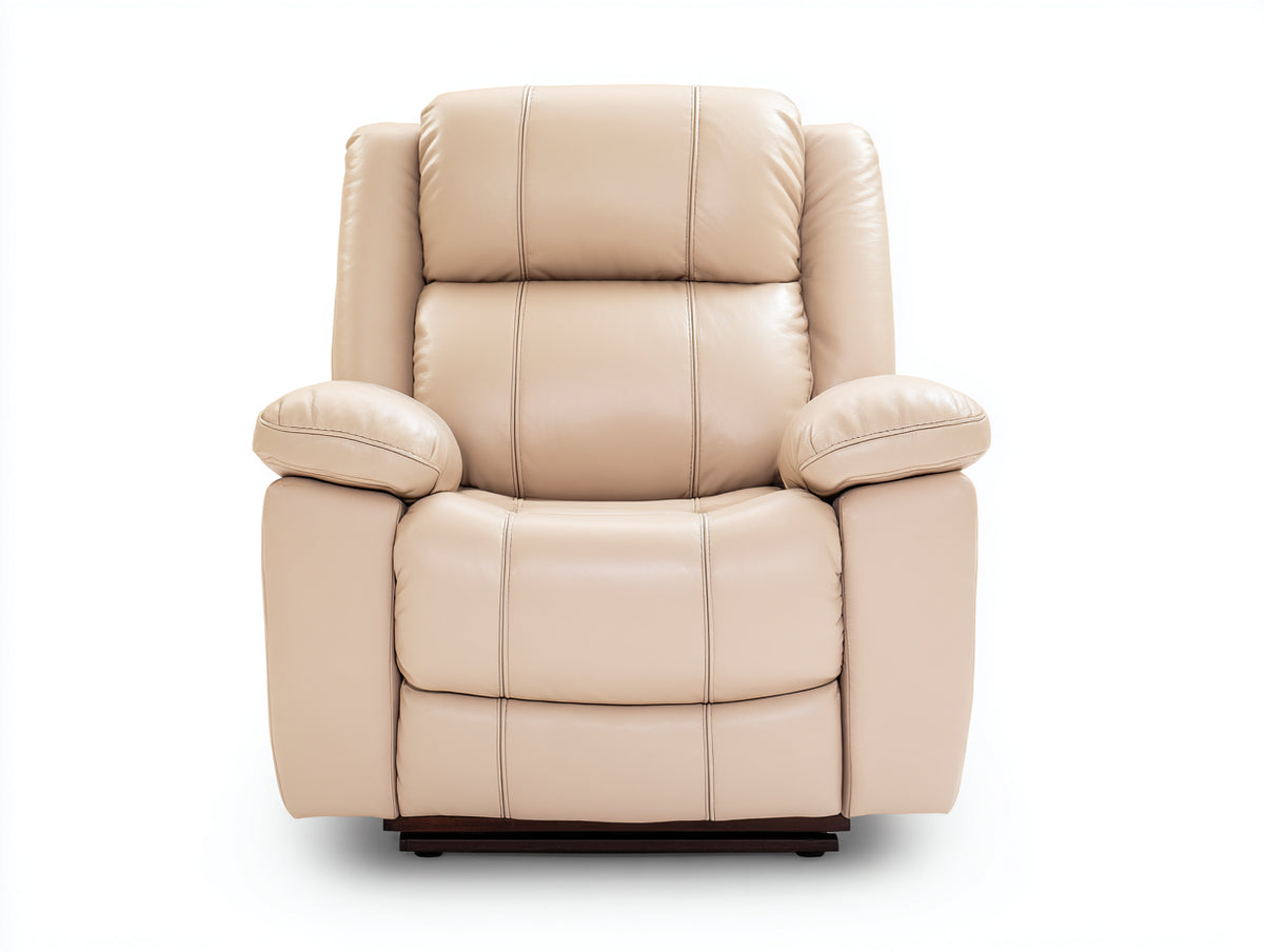 Liegesessel Lederoptik 96 x 98 x 108 cm - Beige - Gepolstertes Komfortdesign