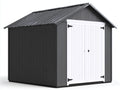 Gartenhäuser Metall 260 x 220 x 235 cm - Anthrazit-Weiß - Doppeltür und Satteldach