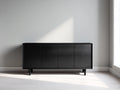 Dielenschränke - Holzoptik 170x42x82 cm - Schwarz - Moderner Flurschrank mit 4 Türen und geschlossenem Stauraum