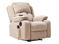 Liegesessel Cordstoff 96x100x108 cm - Beige - Verstellbare Rückenlehne mit Fußstütze und Massagefunktion