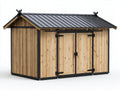 Gartenhäuser Holz 250 x 200 x 220 cm - Natur-Schwarz - Mit Doppeltür und Metalldach für Garten