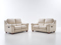 Relaxsofa Sets Kunstleder 165 x 95 x 100 cm - Creme-Braun - 2 Zweisitzer Relaxsofas für Wohnzimmer