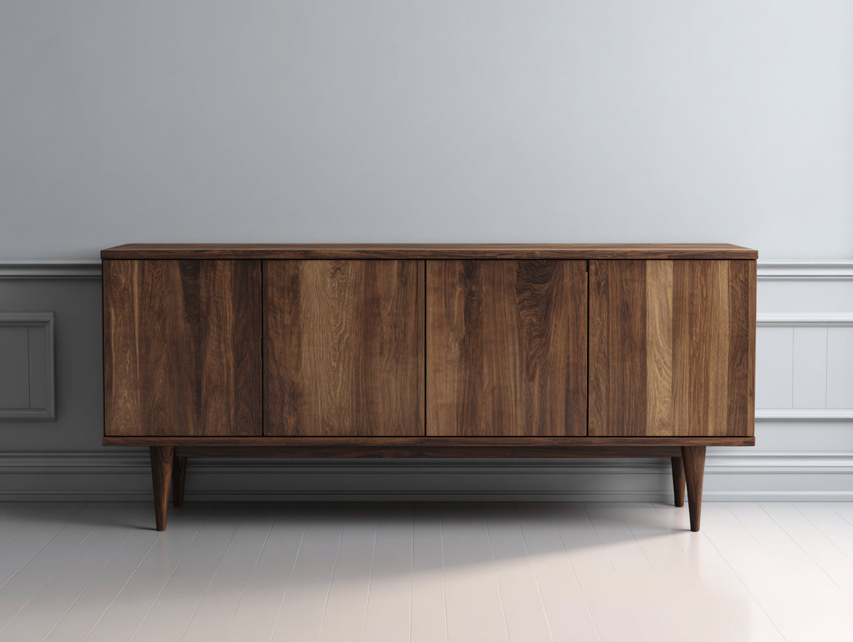 Dielenschränke - Holzoptik 180x45x85 cm - Dunkelbraun - Moderner Flurschrank mit 4 Türen und großzügigem Stauraum