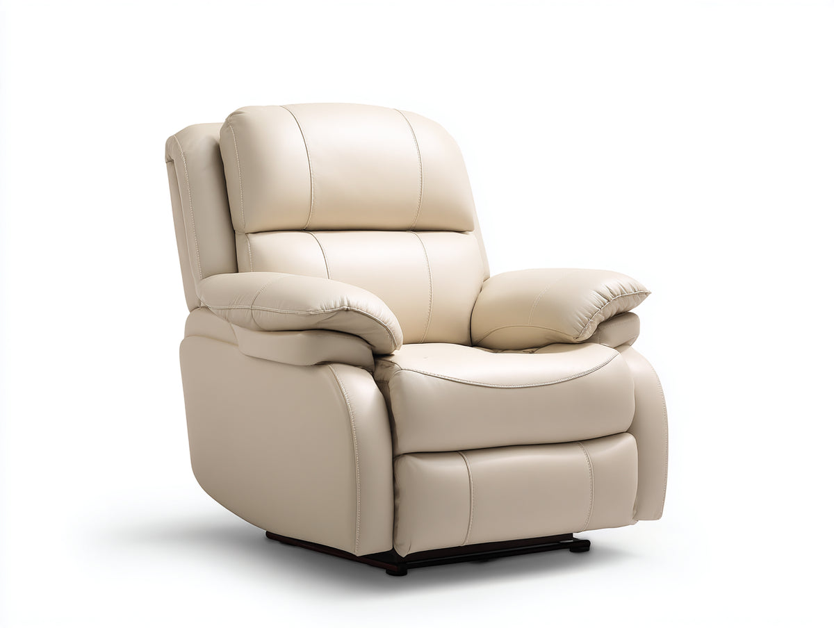 Liegesessel Kunstleder 92 x 98 x 105 cm - Creme - Gepolsterter Relaxsessel für Wohnzimmer
